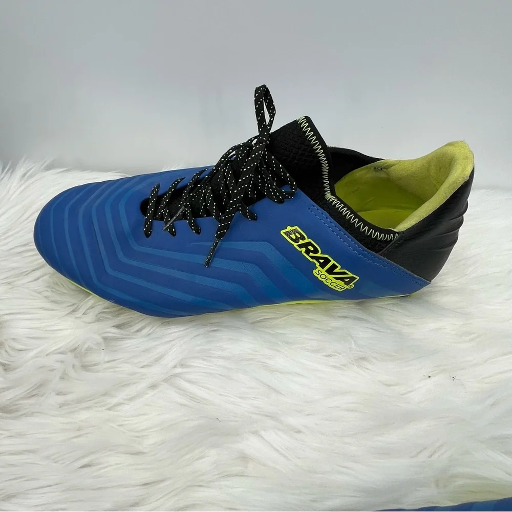 Brava Soccer Cleats Shoes Men's Size 11.5 D Lace Up Blue/Neon
